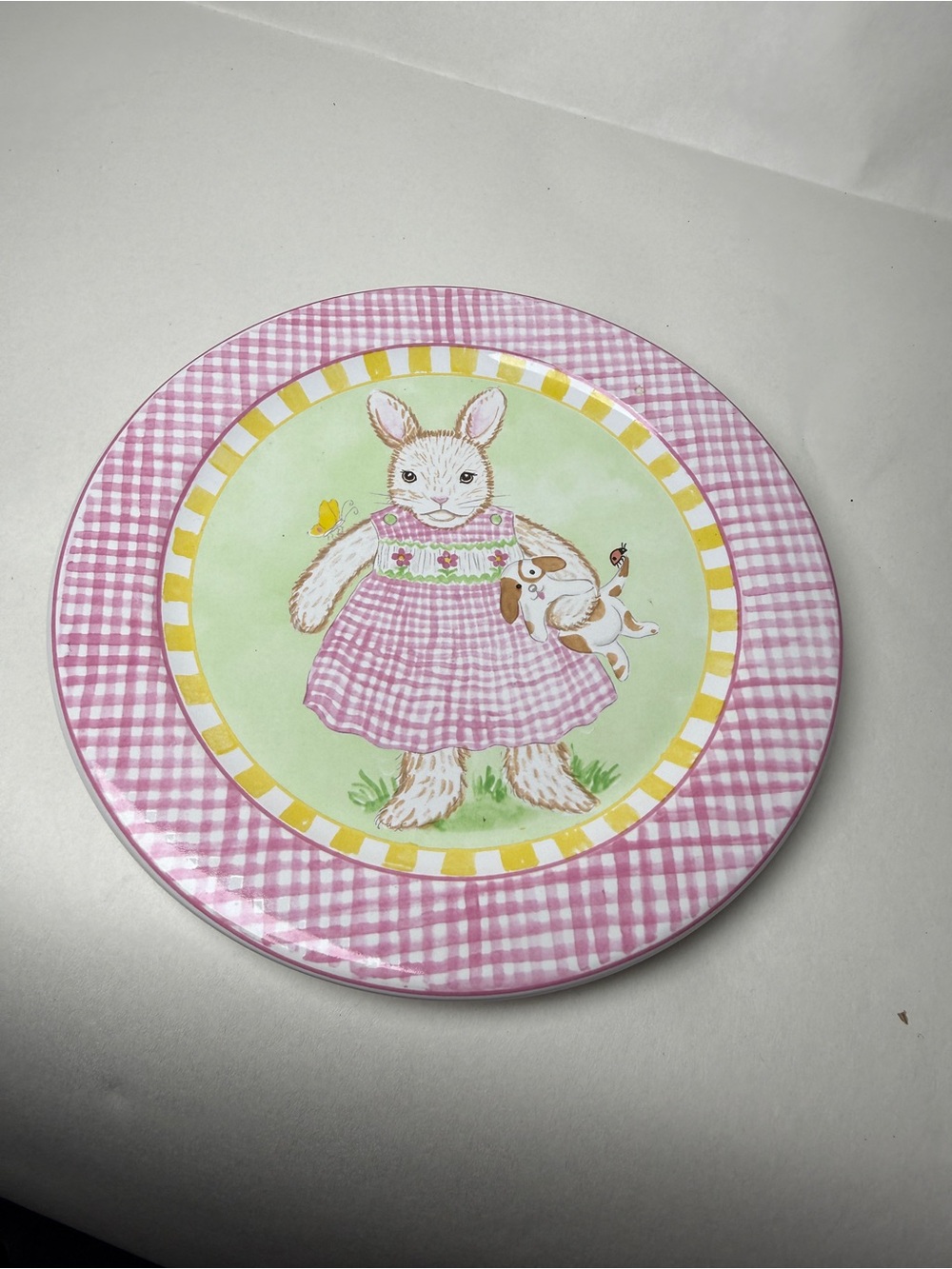 Pink Bunny Plaque Decorative Wall Accent